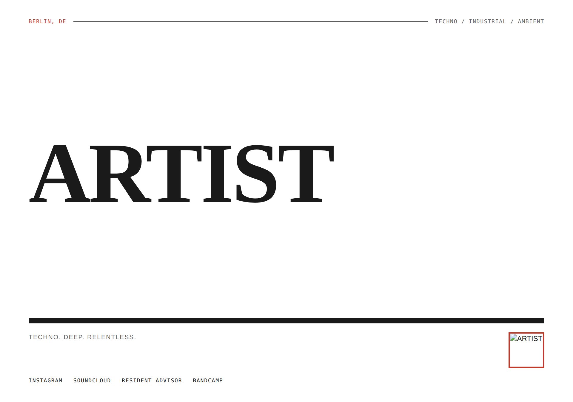 BROADSHEET theme — White · Red · Serif