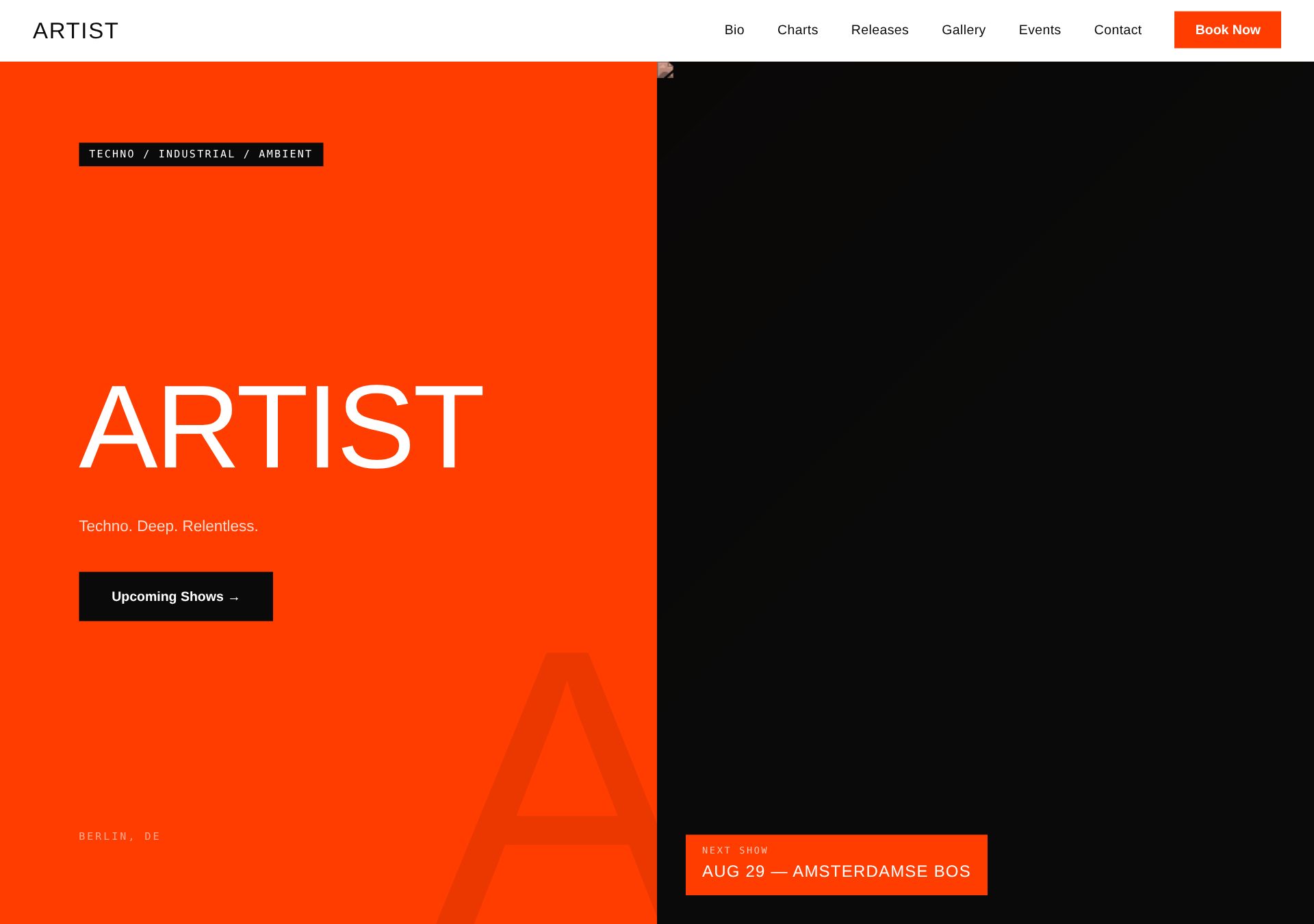 IGNITION theme — White · Safety Orange · Top Nav