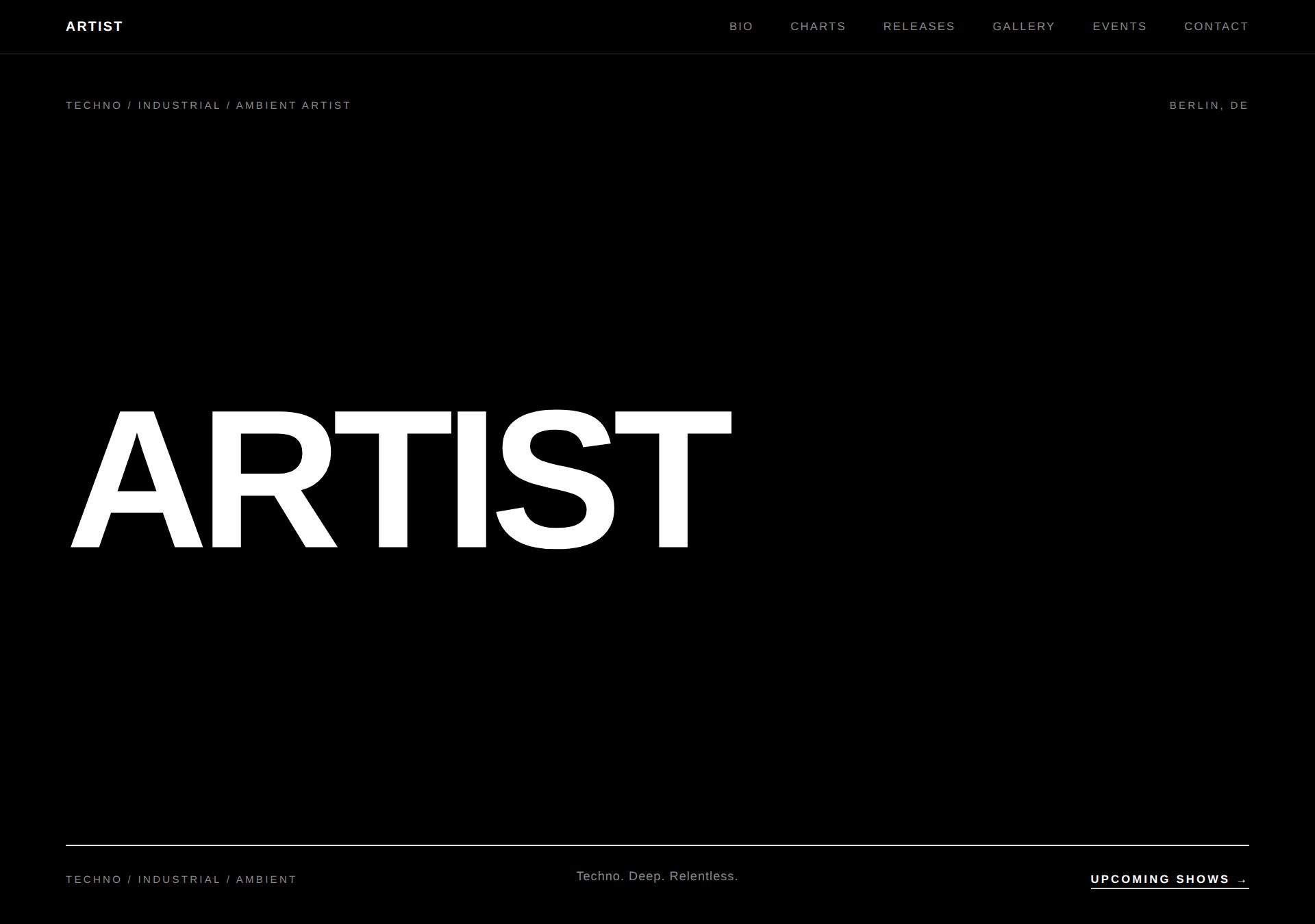 INDEX theme — Black · White · Numbered Index