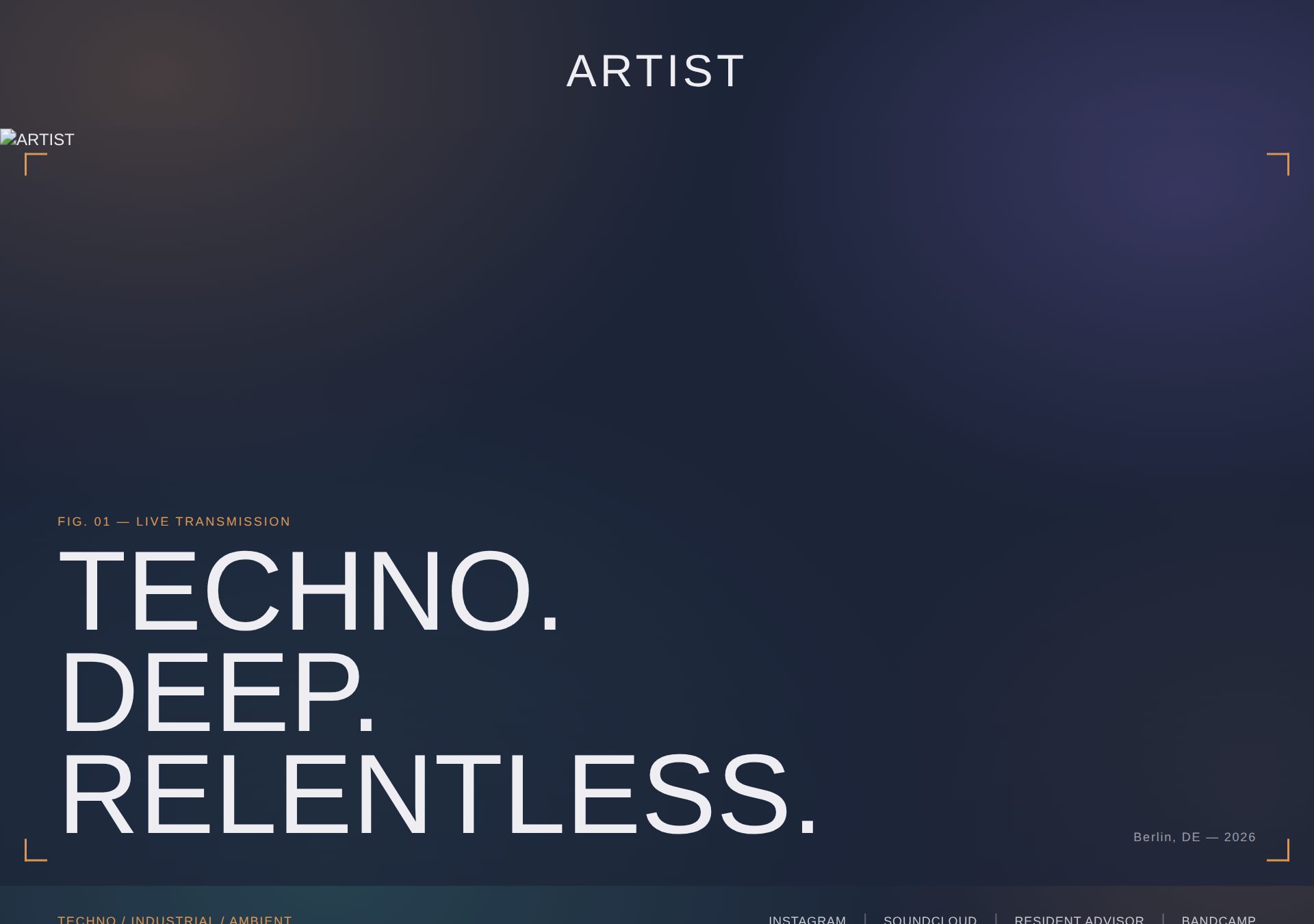 POSTER theme — Ink Navy · Amber · Technical Annotation