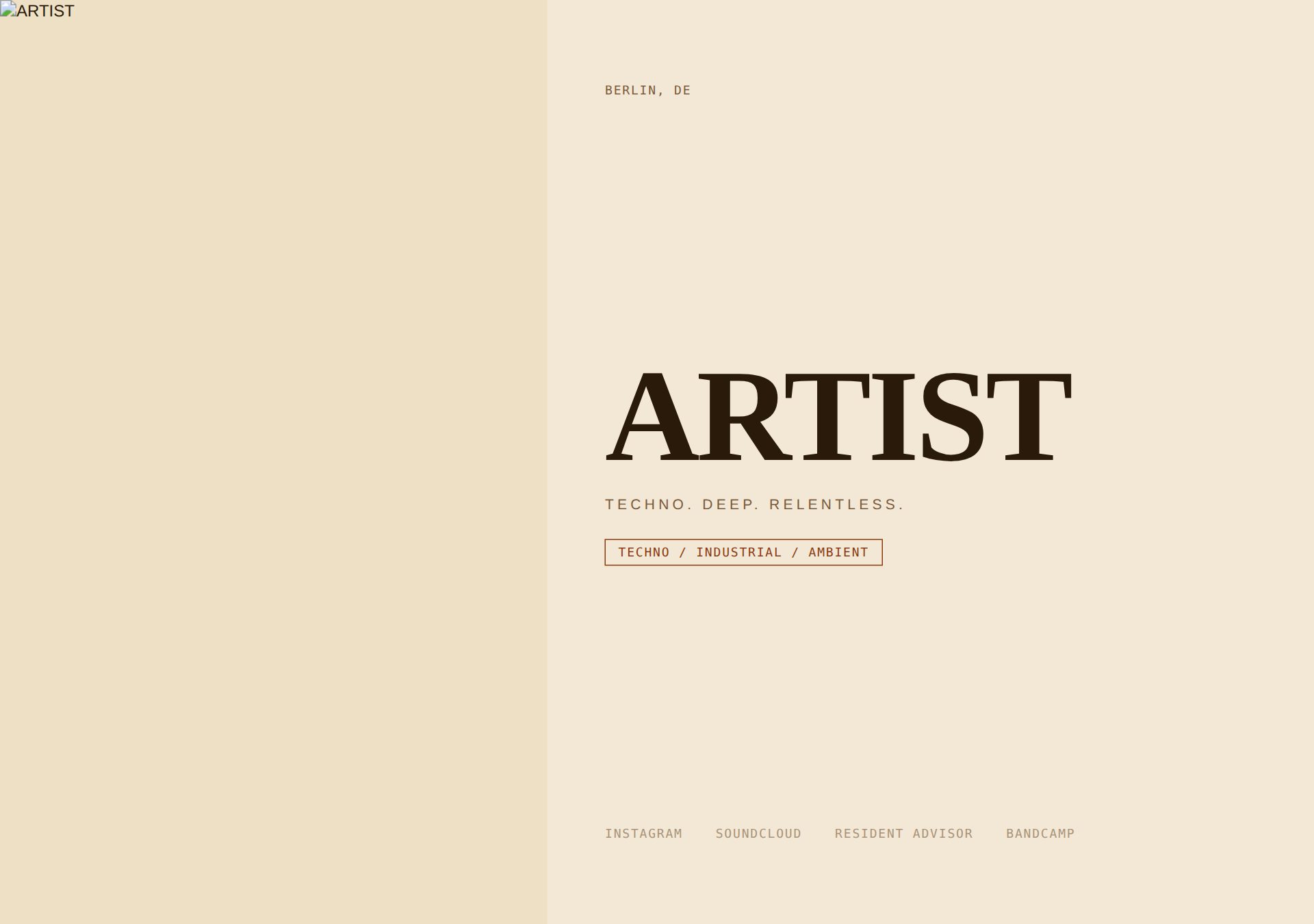 WAXWORK theme — Cream · Warm Brown